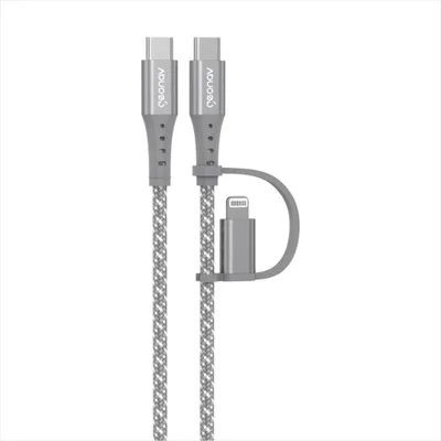 Cabo 2 Em 1 Usb-c + Lightning 1,5m Lc21gr Geonav