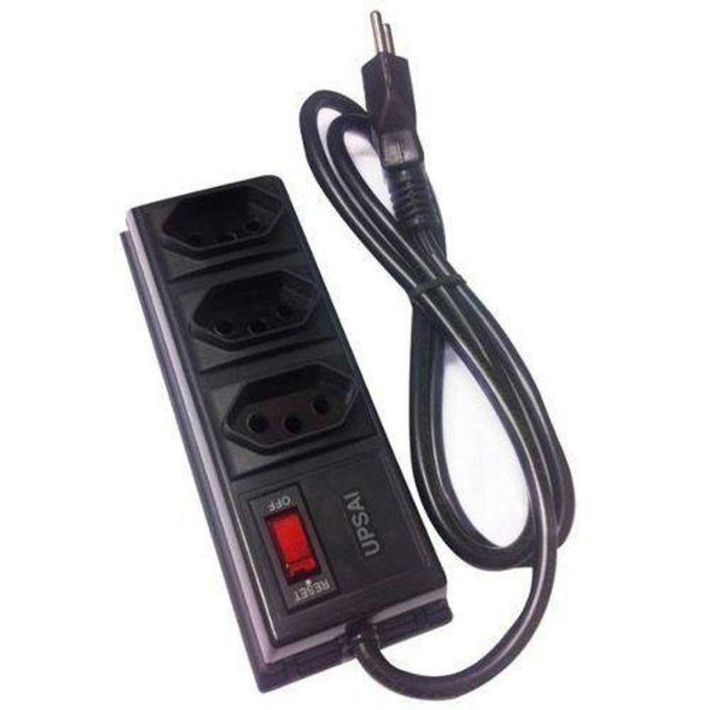 Imagem 2 de 2 do produto Filtro De Linha 3 Tomadas Bivolt Transversal Preto Fl3 - Upsai