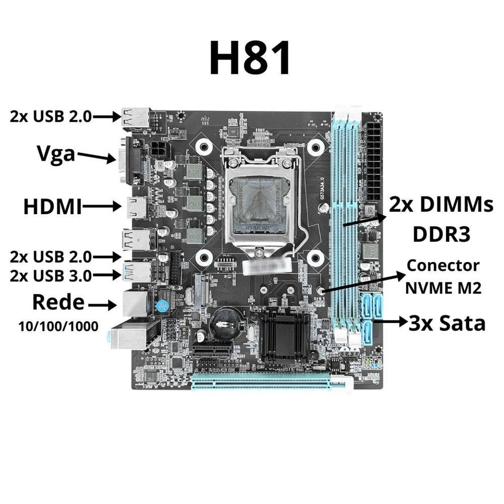 PC Cpu Intel I5 4570 H81 16gb SSD 240GB