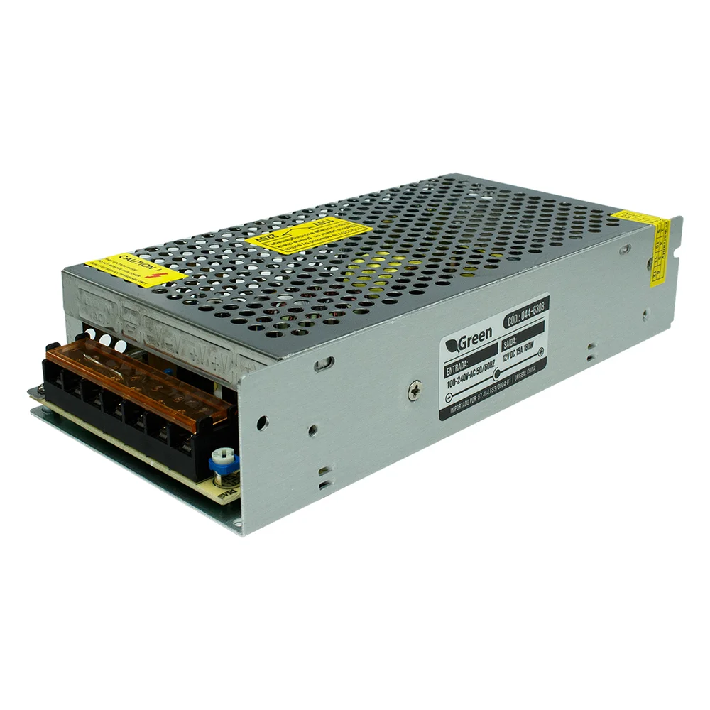 Imagem 4 de 4 do produto Fonte Chaveada 12v 15a 180w Bivolt - Gabinete Metal Colmeia