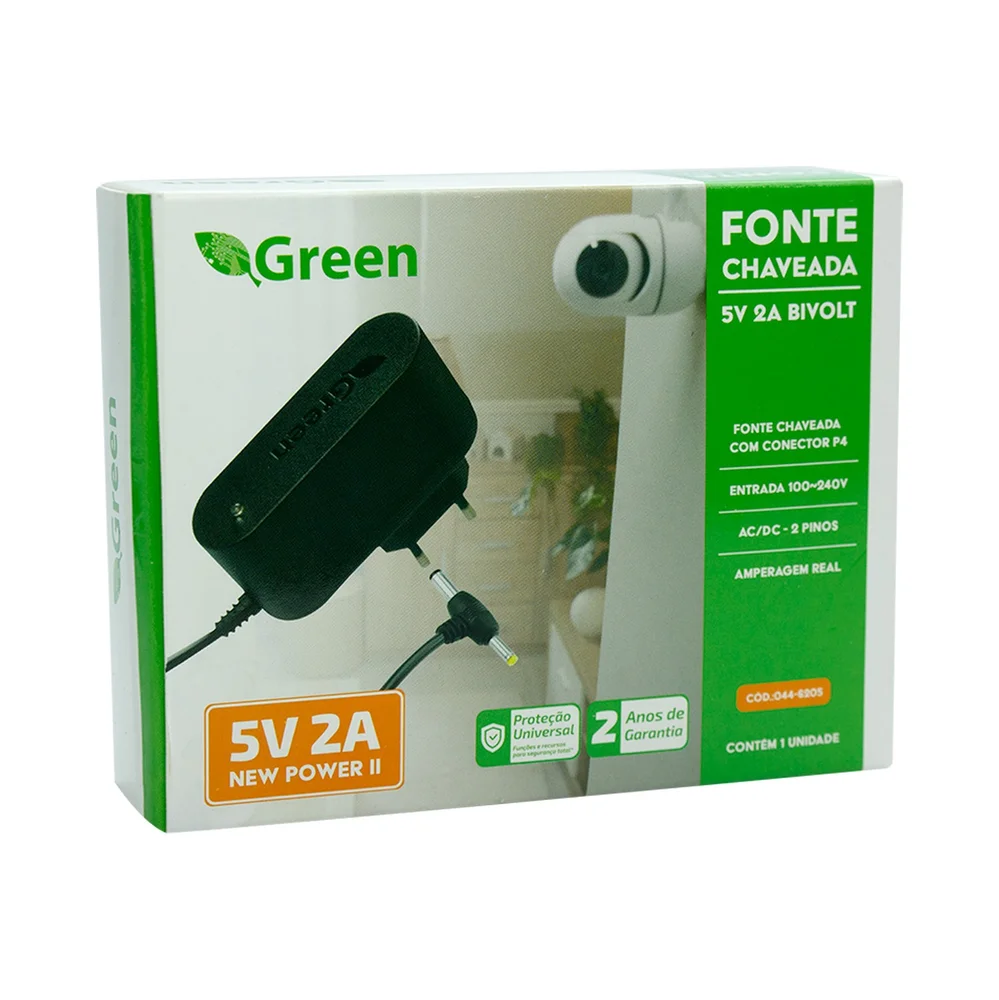Imagem 2 de 3 do produto Fonte De Alimentação Bivolt Automática 5v 2a Plug P4 Duplo