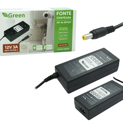 Fonte Chaveada 12v 3amp Plug 5,5x2,1mm Bivolt - Uso Geral