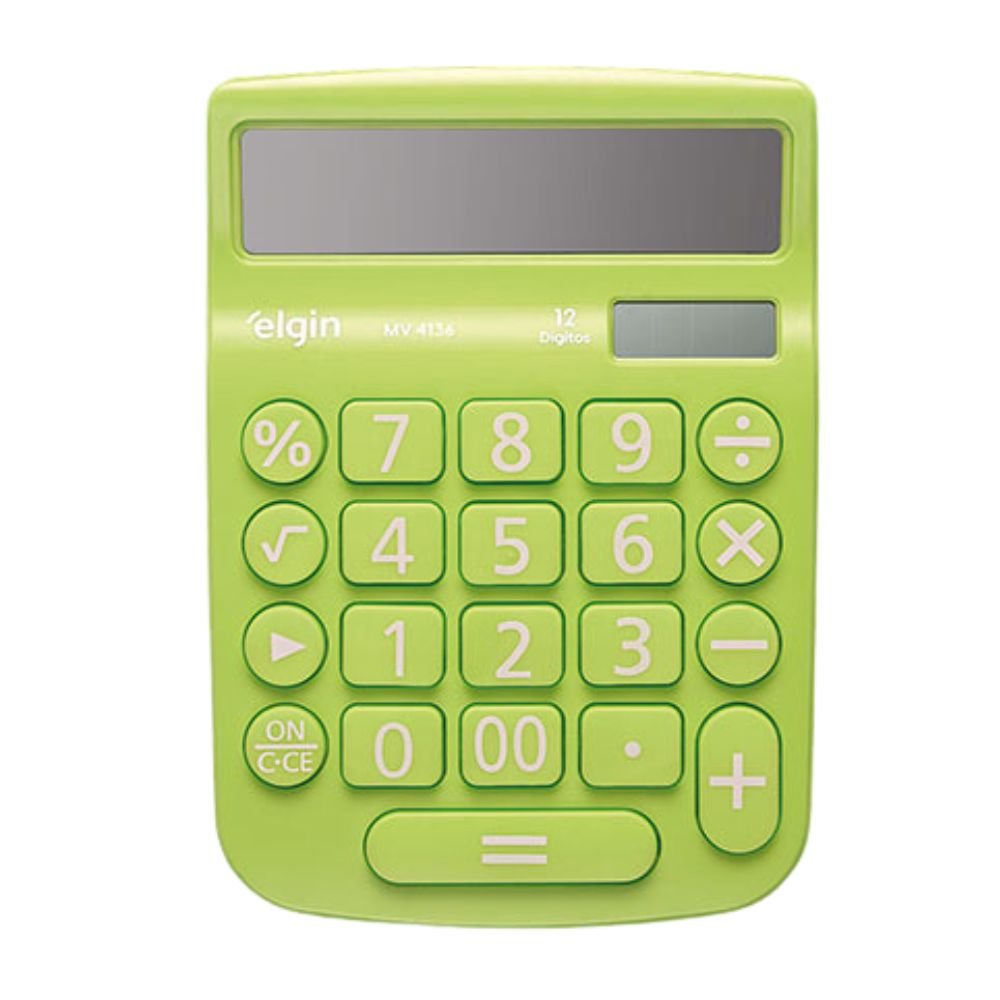 Calculadora De Mesa Elgin 12 Digitos Verde