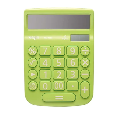 Calculadora De Mesa Elgin 12 Digitos Verde