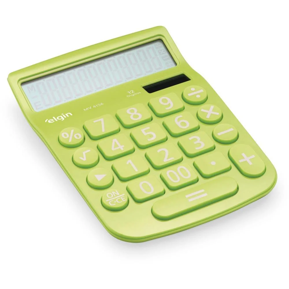Calculadora De Mesa Elgin 12 Digitos Verde