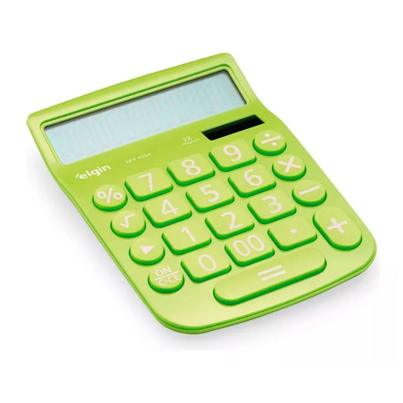 Calculadora De Mesa Elgin 12 Digitos Verde