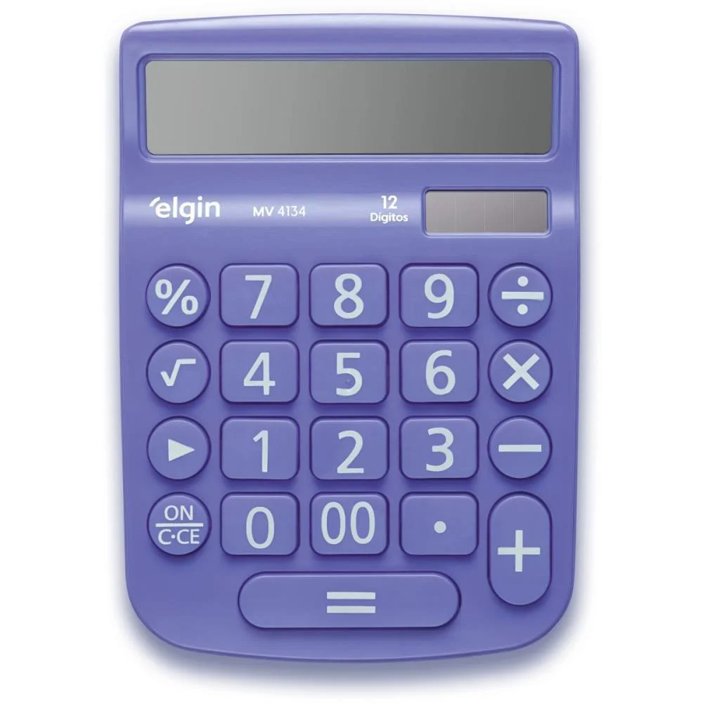 Imagem 2 de 3 do produto Calculadora De Mesa Elgin 12 Digitos Azul
