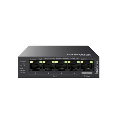Switch Intelbras Não Gerenciável 5p Gigabit Com 4 Portas Poe S1005g-p 4760091