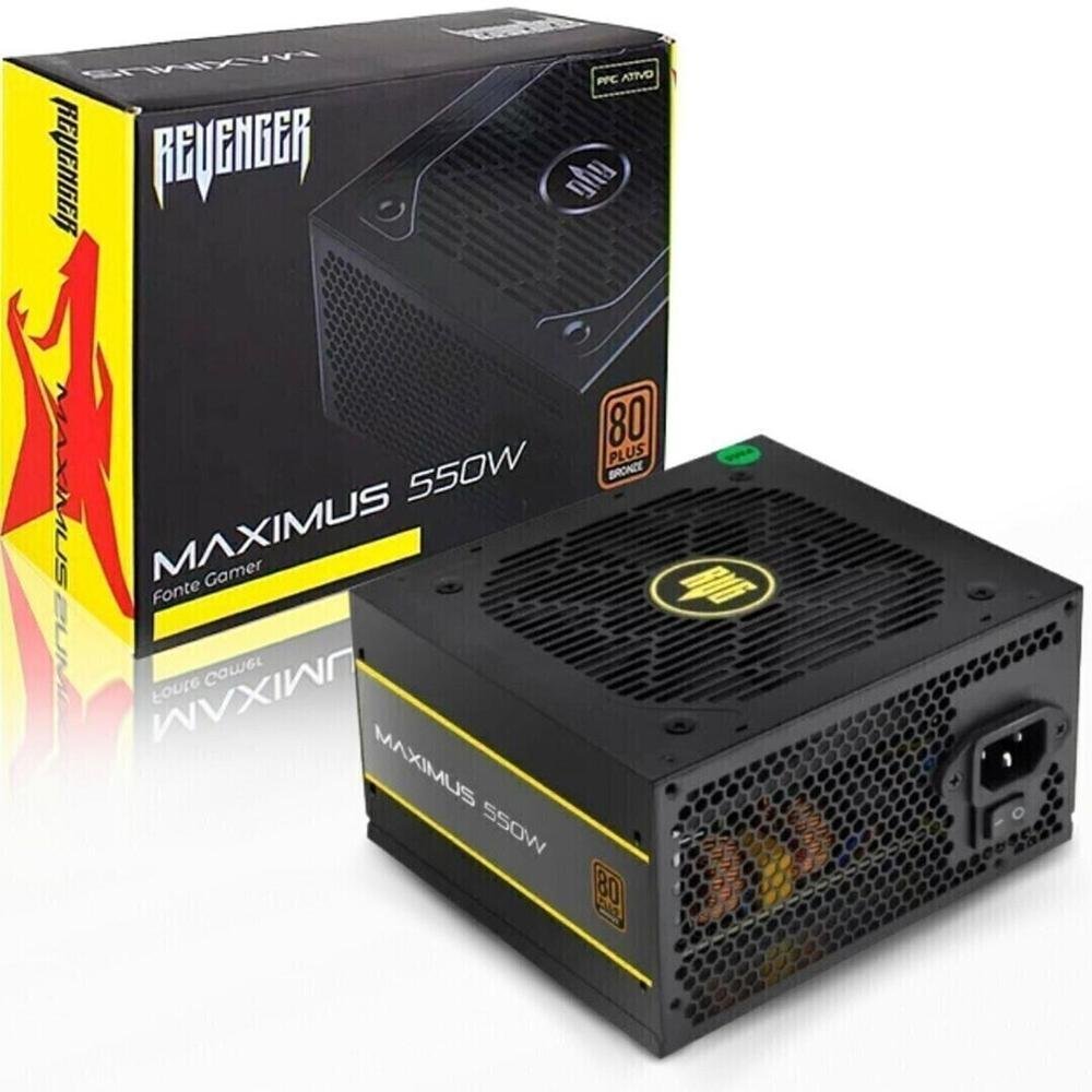Fonte Atx Revenger Maximus 550w 80plus Bronze Pfc Ativo Fo-max01