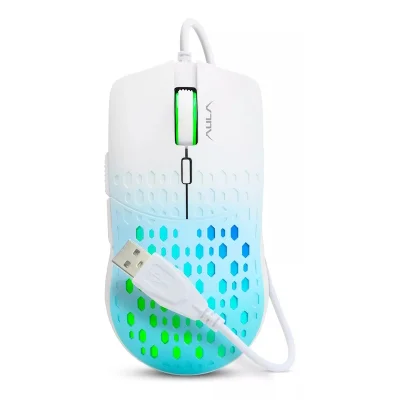 Mouse Gamer Ultraleve Colmeia Ergonômico LED Rainbow Usb