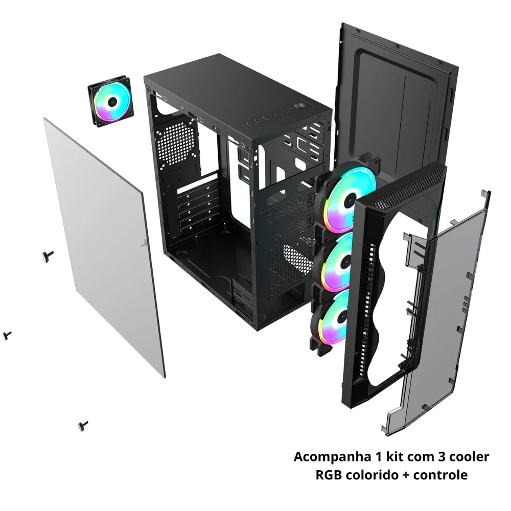 PC Gamer Intel I7 16gb SSD 240 Gb 500 W Gamer RGB Vga 2 Gb - view 4