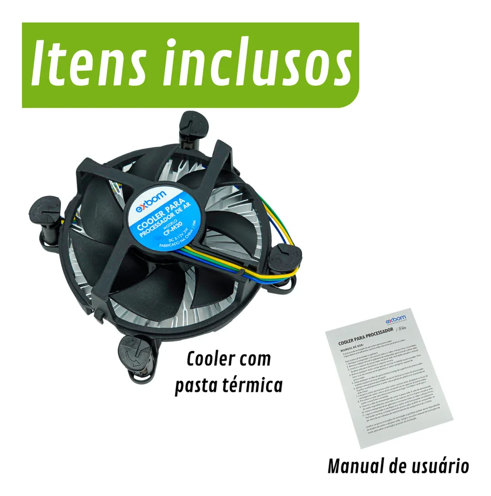 Imagem 3 de 5 do produto Cooler Para Processador Intel 1150/1151/1155/1156/1200/1700 Cp-m20 Exbom
