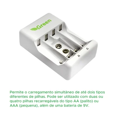 Carregador Ultra Rápido De Pilha/bateria Aa/aaa/9v - Bivolt — foto 3