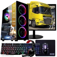 "Computador Gamer Completo Tob Intel Core I7 SSD 480GB 16gb Teclado Mouse Mouse Pad E Headset Gamer Monitor 23"" WINDOWS 10 Pro Trial"