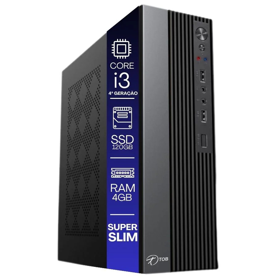 Computador Tob Completo Slim Compacto 4ª Geração Intel Core I3 SSD 120GB Memória 4gb WINDOWS 10 Trial Desktop PC Cpu Computador Tob Completo Slim Compacto 4ª Geração Intel Core I3 SSD 120GB Memória 4gb WINDOWS 10 Trial Desktop PC Cpu