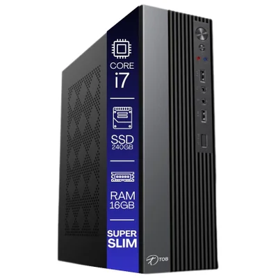 Computador Tob Completo Slim Compacto Intel Core I7 SSD 240GB Memória 16gb WINDOWS 10 Trial Desktop PC Cpu