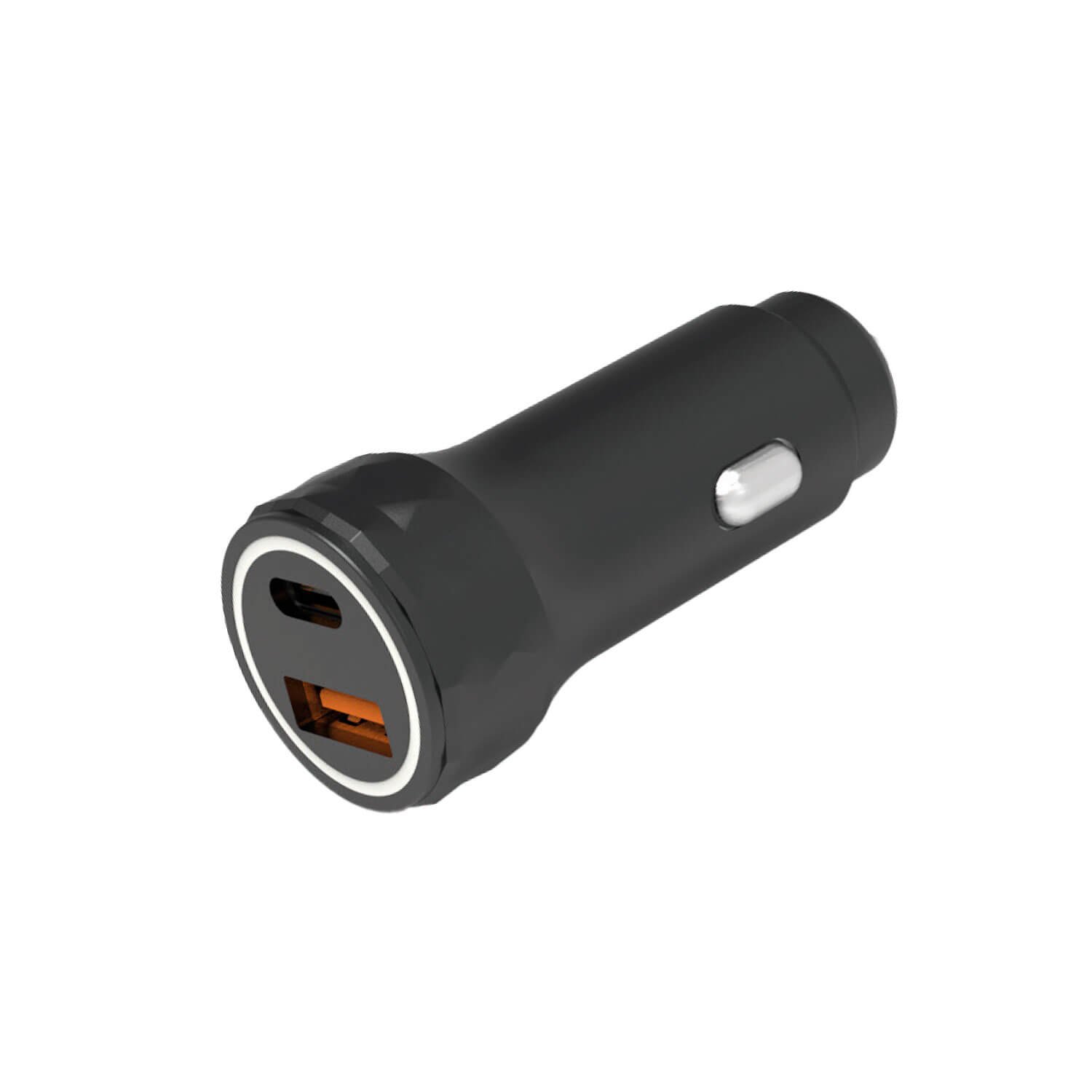 Carregador Veicular 30w Duplo Turbo Usb Pd A + Tipo C Preto