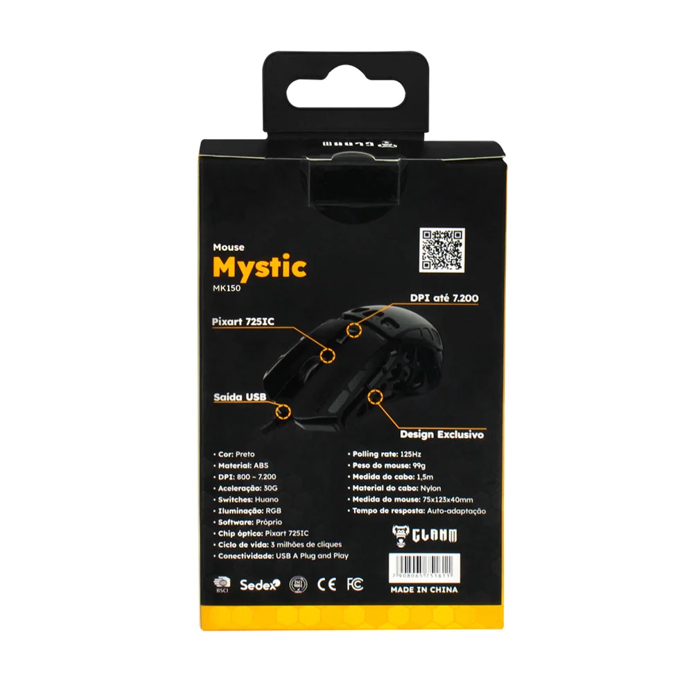Imagem 2 de 5 do produto Mouse Gamer Mystic | RGB - Clanm