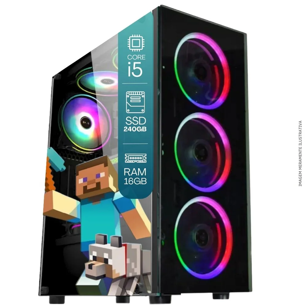 Computador Gamer Completo Tob Intel Core I5 SSD 240GB 16gb Teclado Mouse Mouse Pad E Headset Gamer Monitor 23" WINDOWS 10 Pro Trial - view 3