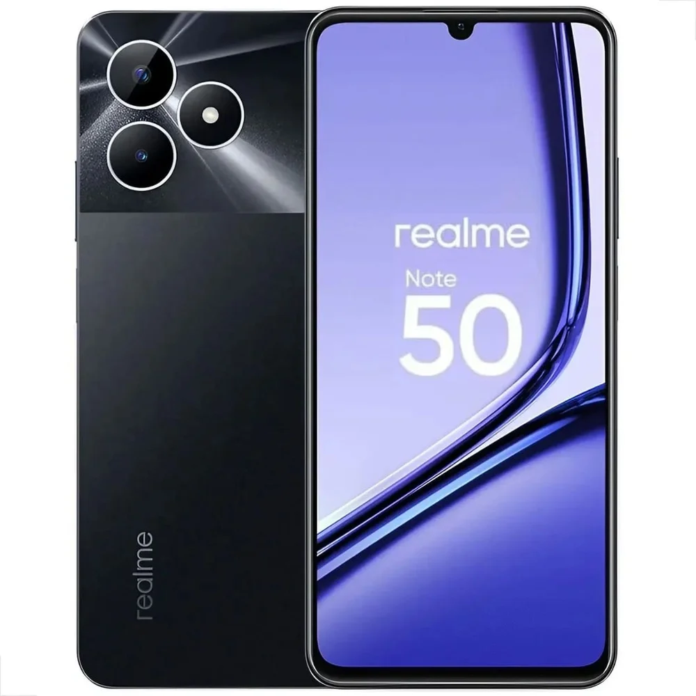 スマートフォン本体 Realm Note 50 3GB/64GB Black Smartphone Realme Note 50 4G 64GB 3GB RAM KaBuM