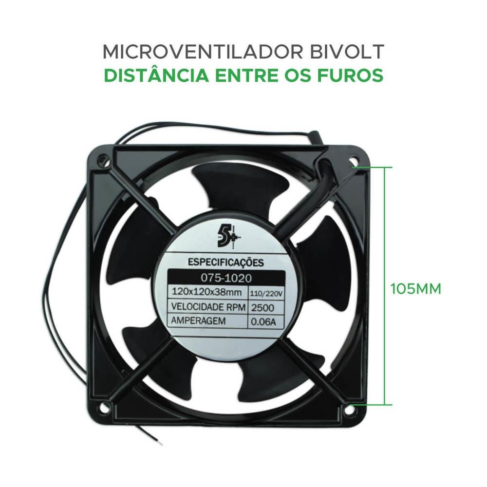 Microventilador Ventoinha 120x120x38 110/220v Rolamento 6
