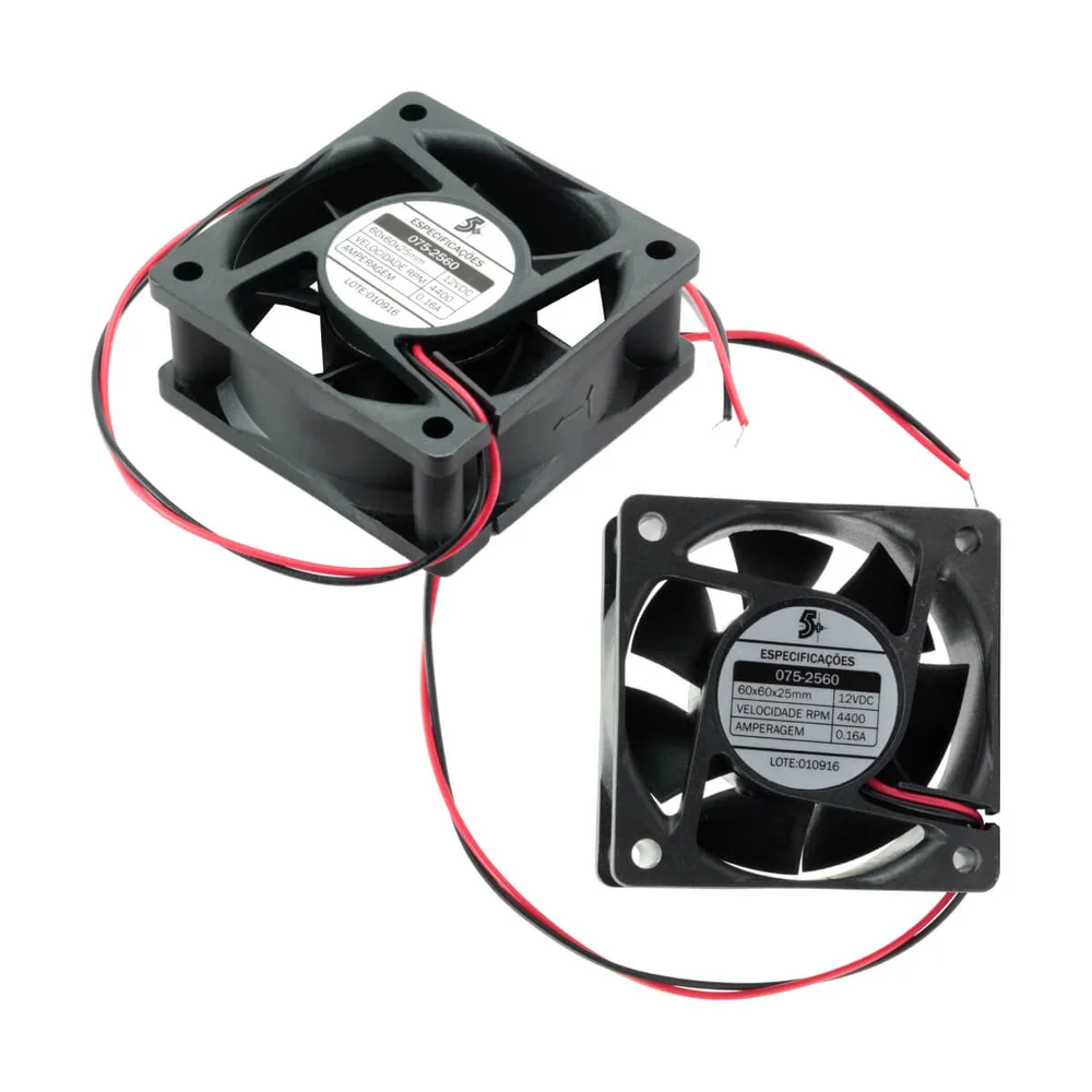 Microventilador Cooler Ventoinha 60x60x25 12 Volts 4