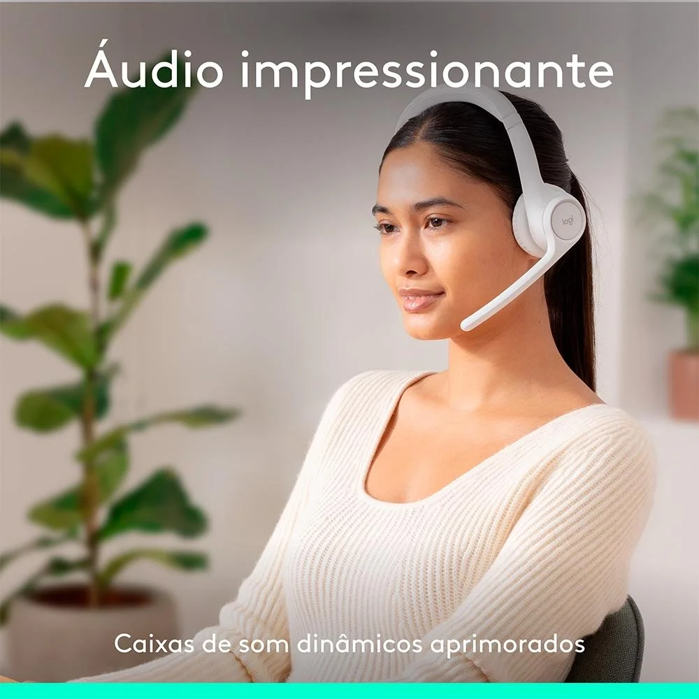 Imagem 3 de 5 do produto Headset Sem Fio Logitech Zone 300 Com Microfone Com Cancelamento De Ruido, Conexao Bluetooth, Bateri