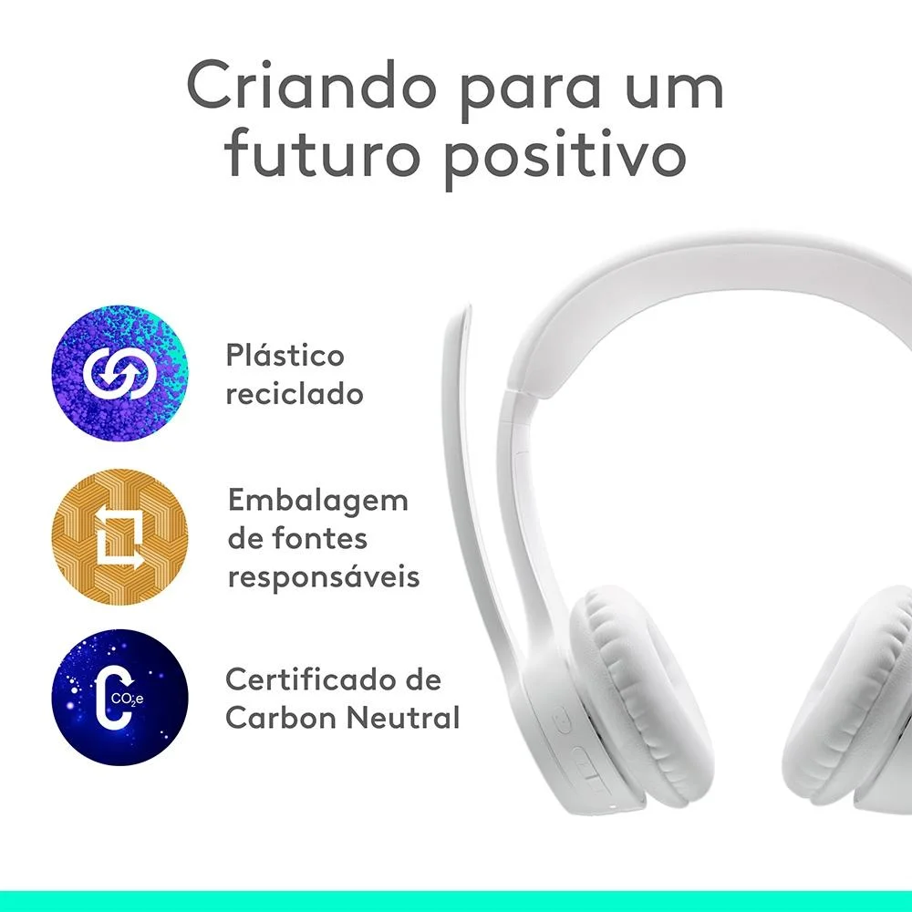 Imagem 4 de 5 do produto Headset Sem Fio Logitech Zone 300 Com Microfone Com Cancelamento De Ruido, Conexao Bluetooth, Bateri