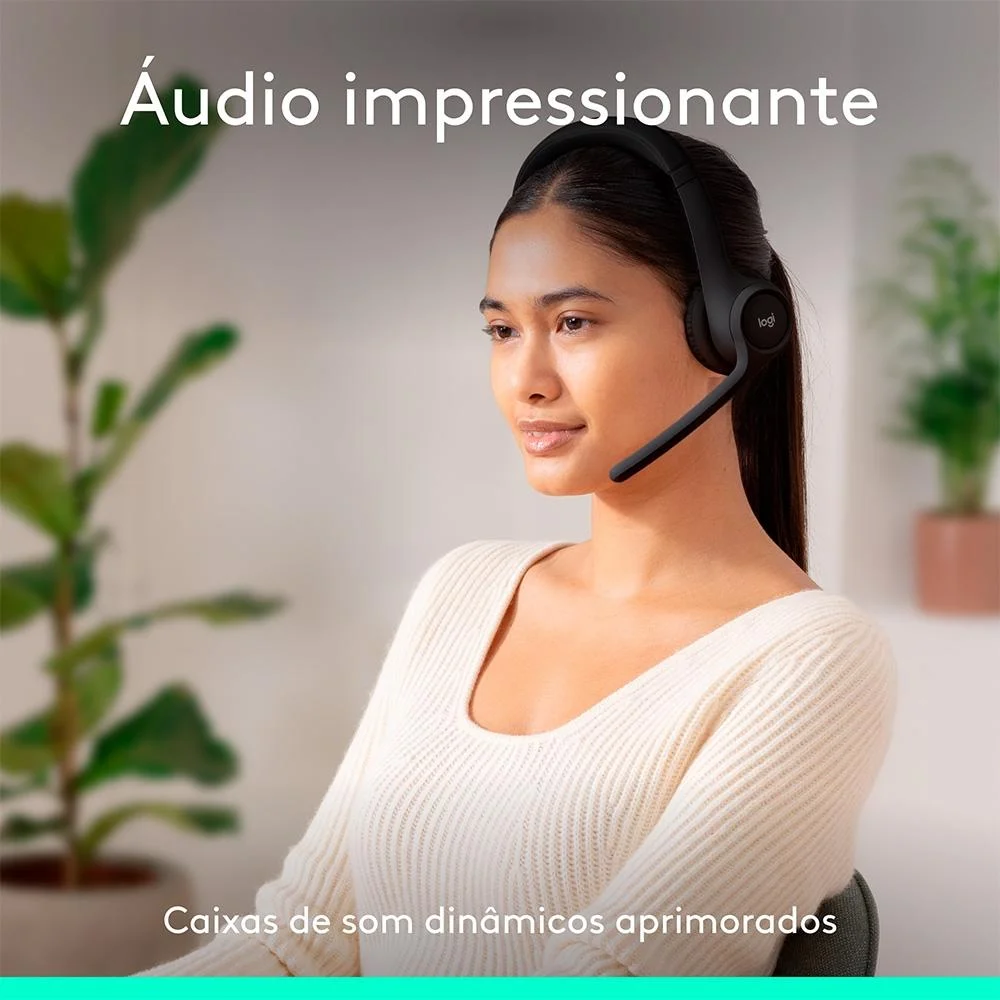 Imagem 5 de 5 do produto Headset Sem Fio Logitech Zone 300 Com Microfone Com Cancelamento De Ruido, Conexao Bluetooth, Bateri