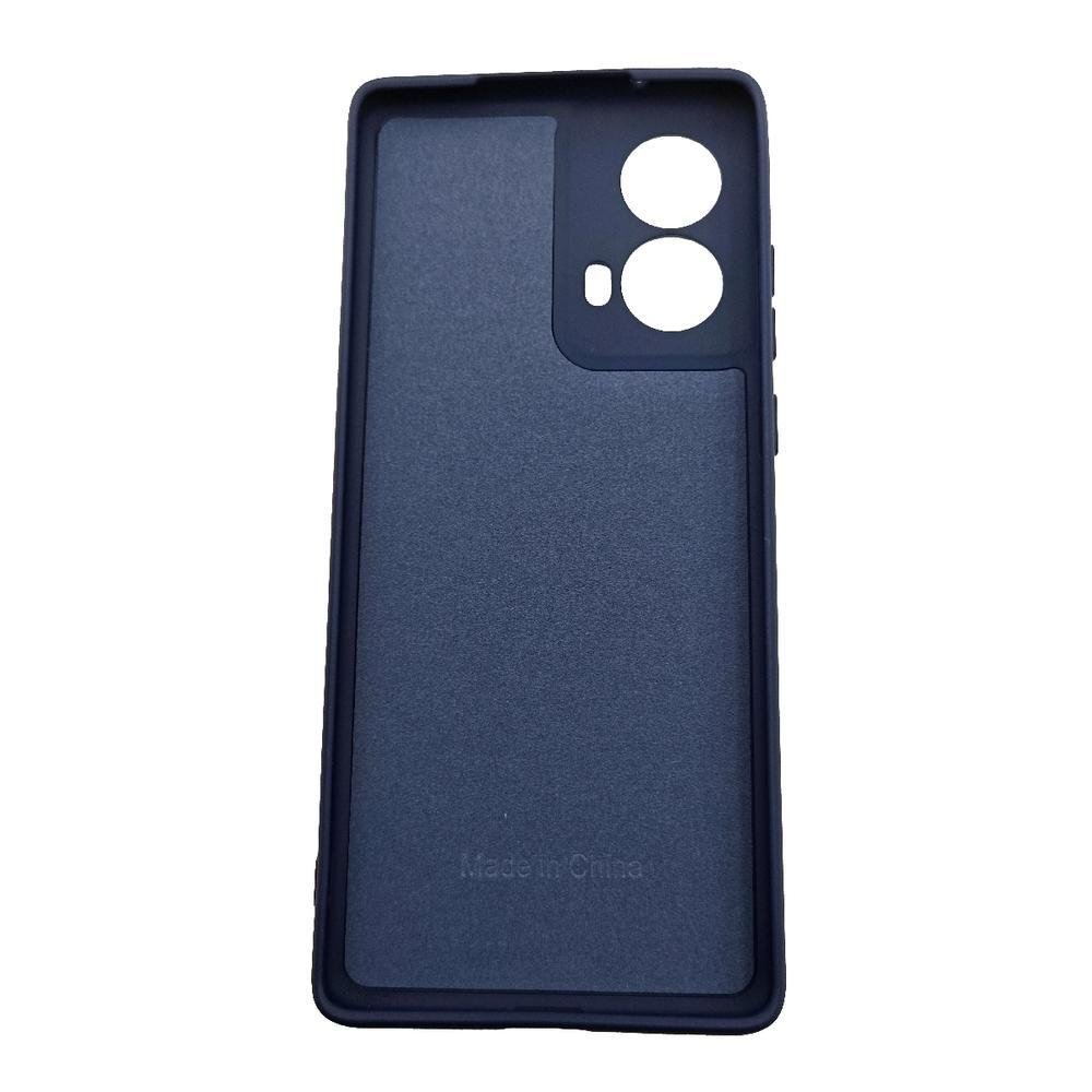 Imagem 2 de 2 do produto Capinha Capa Compatível Com Motorola Moto G85 Case Aveludada Interior Azul Escuro