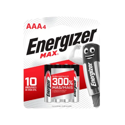 Pilha Alcalina Max Energizer, Aaa, 4 Unidades - E303315800
