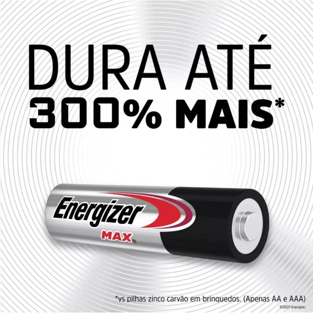 Pilha Alcalina Max Energizer, Aa Pequena, 2 Unidades - E303314700