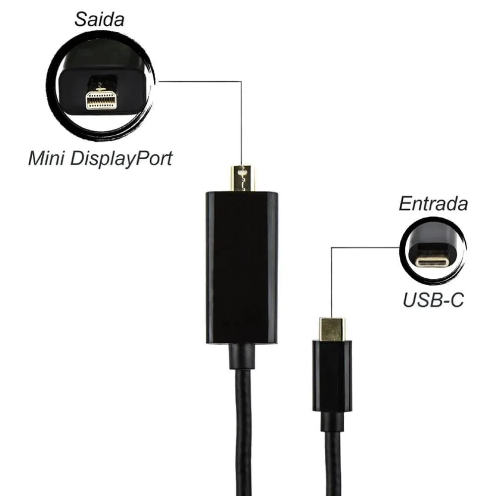 Imagem 2 de 2 do produto Cabo Usb-c Para Mini Displayport 1,8m Cirilo Cabos