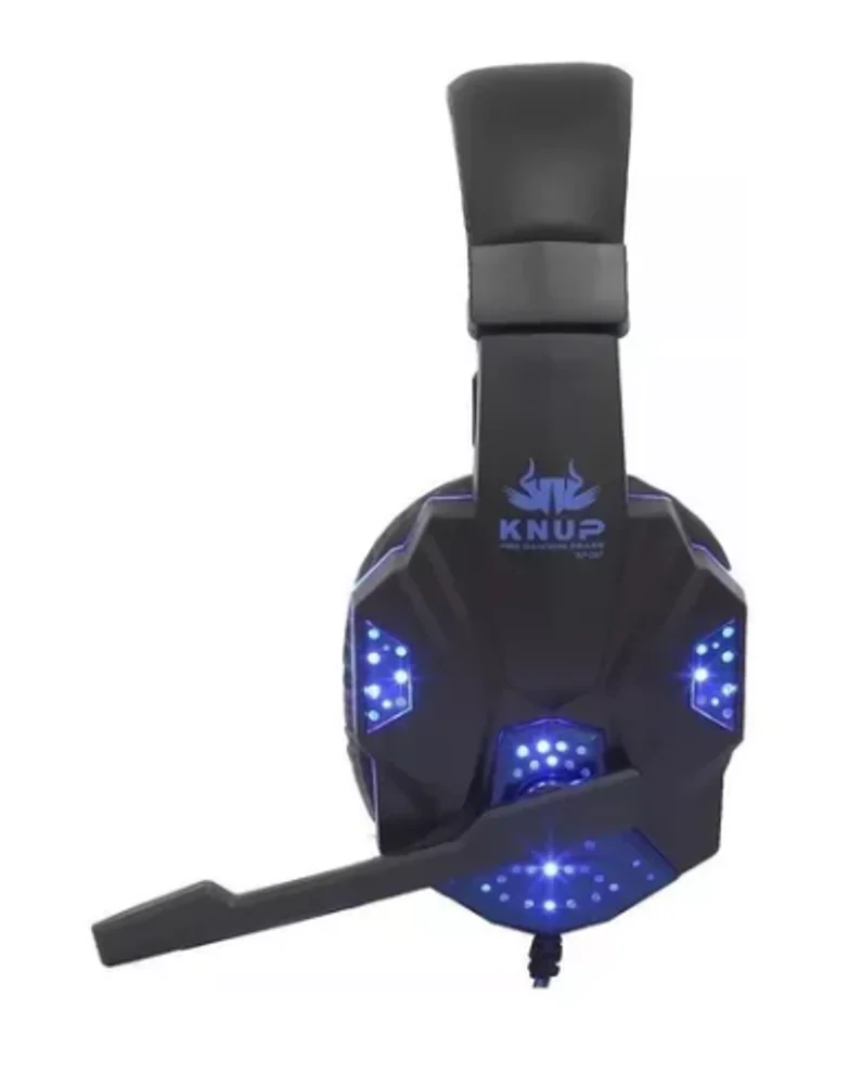 Imagem 4 de 4 do produto Fone de Ouvido Gamer com Fio Over-ear Cor Preto Azul Knup 397