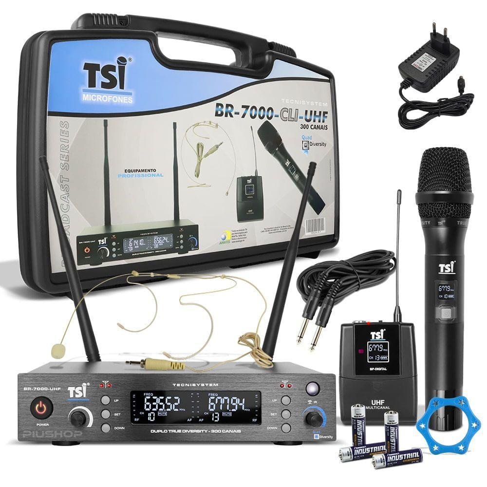 Imagem 2 de 4 do produto Microfone Sem Fio Em Uhf Br-7000 Tsi