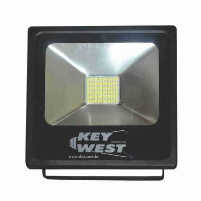 Refletor Holofote LED 30w Slim Dni6067 Branco Frio Bivolt - Dni