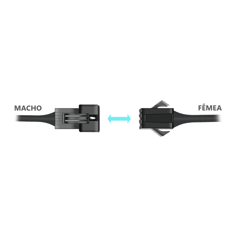 Imagem 5 de 5 do produto Cabo Jst Sm, 3p Vdg, 2 Saídas Femea, 30cm, Adaptador Para ARGB 5v De Water Cooler, Fan e Fita de LED