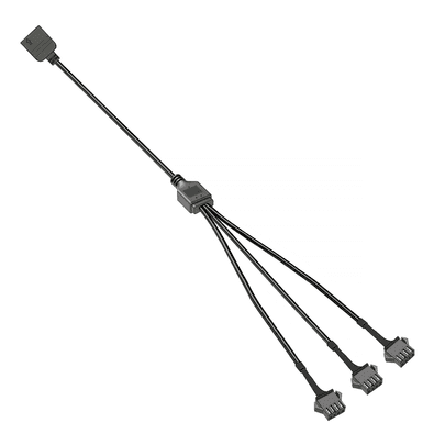 Cabo Jst Sm 4p, 3 Saídas Femea, Adaptador RGB 12v 4 Pinos, 30cm, Para Water Cooler, Fan e Fita de LED
