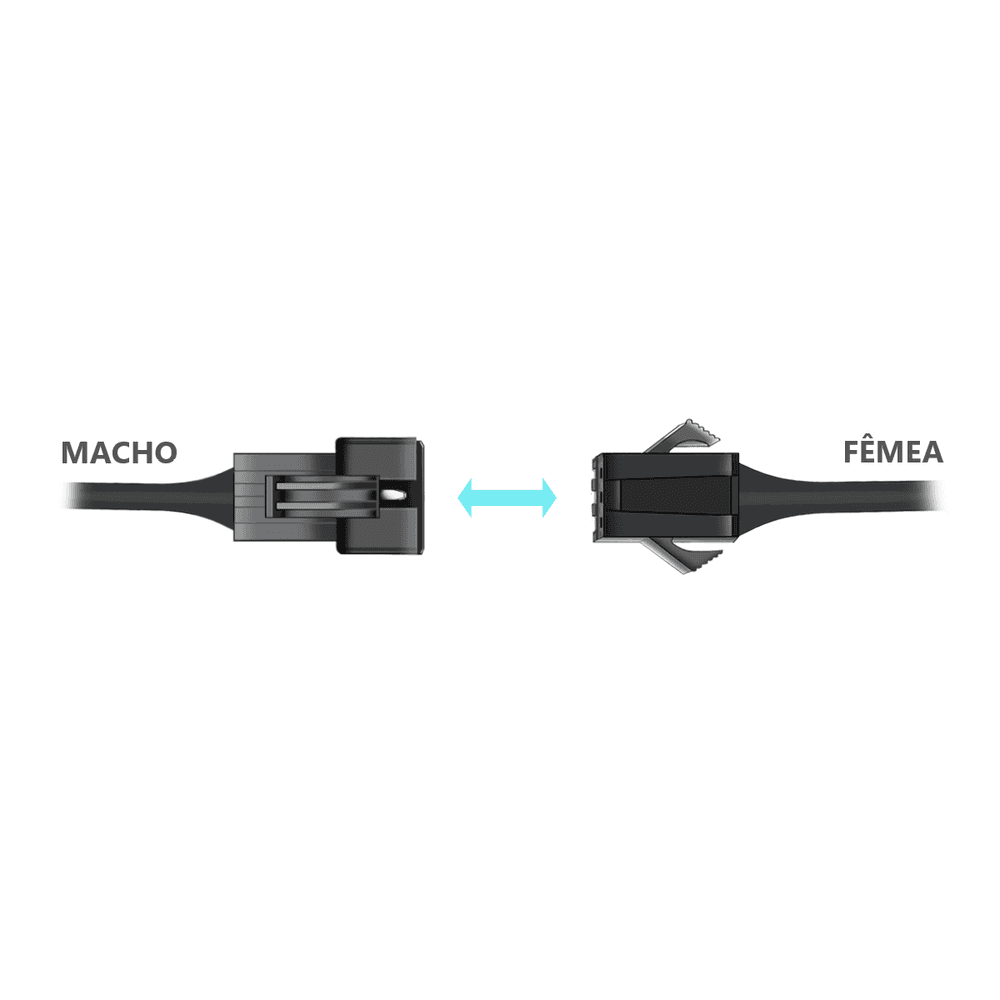 Imagem 5 de 5 do produto Cabo Jst Sm, 3p Vdg, 3 Saídas Femea, 30cm, Adaptador Para ARGB 5v De Water Cooler, Fan e Fita de LED