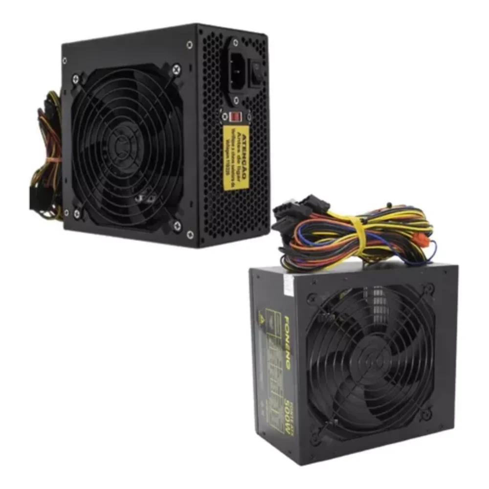 Imagem 2 de 5 do produto Fonte Atx 500w Para Computador 12v Bivolt Preto Sem Cabo