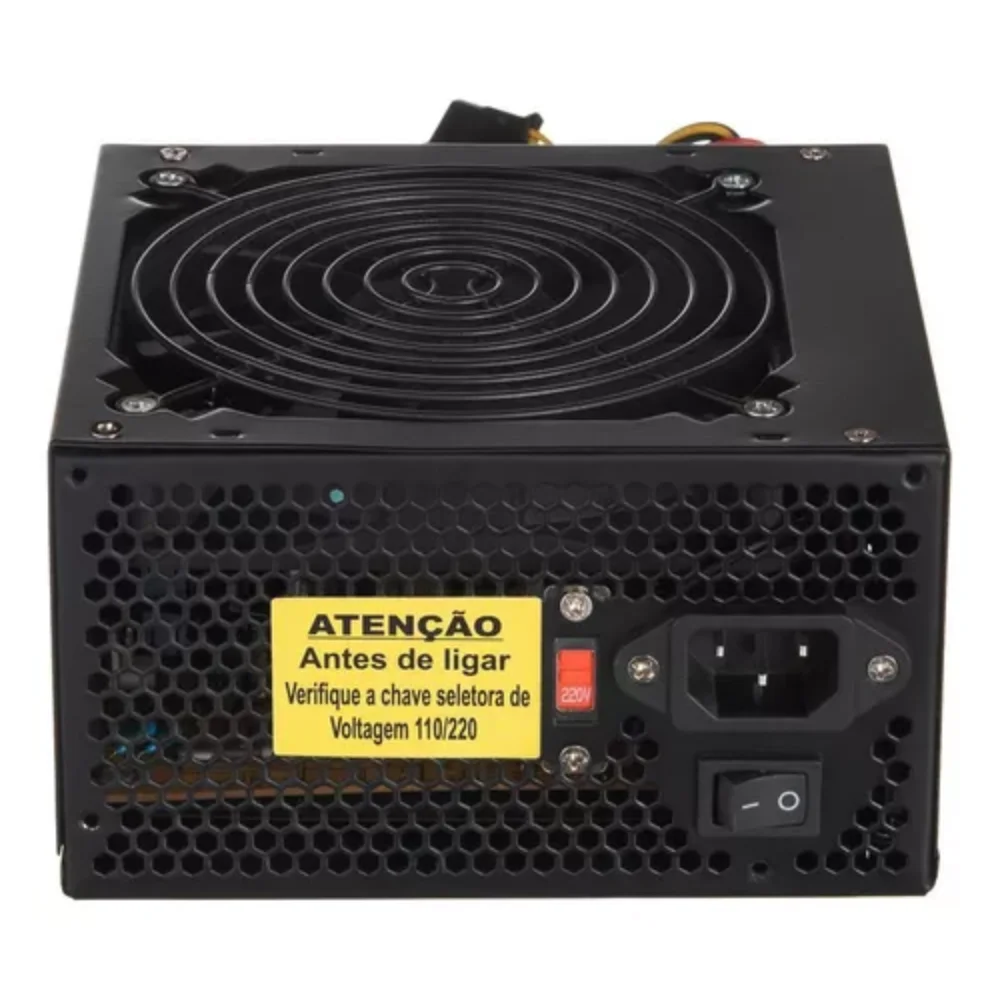 Imagem 4 de 5 do produto Fonte Atx 500w Para Computador 12v Bivolt Preto Sem Cabo