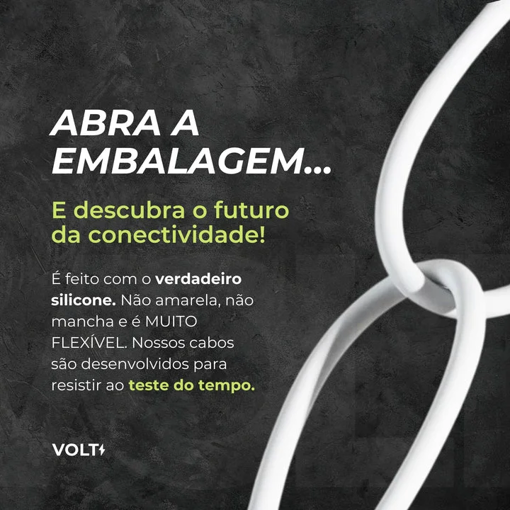 Imagem 2 de 5 do produto Cabo Usb Compatível Com Lightning (1,5m) Flex Pro Volt Branco