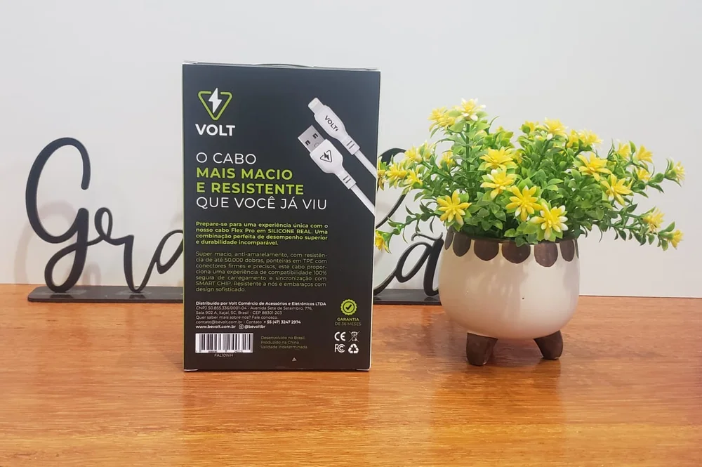 Imagem 3 de 5 do produto Cabo Usb Compatível Com Lightning (1,5m) Flex Pro Volt Branco