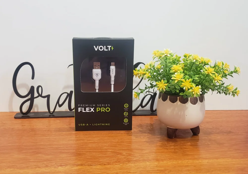 Imagem 5 de 5 do produto Cabo Usb Compatível Com Lightning (1,5m) Flex Pro Volt Branco