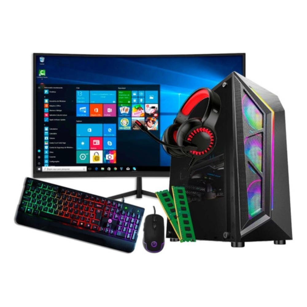 【ゲーミングフルセット販売】Core i5 RX580 16GB SSD搭載✨ Computador PC Gamer Com RGB Ryzen 5 5600g RX580