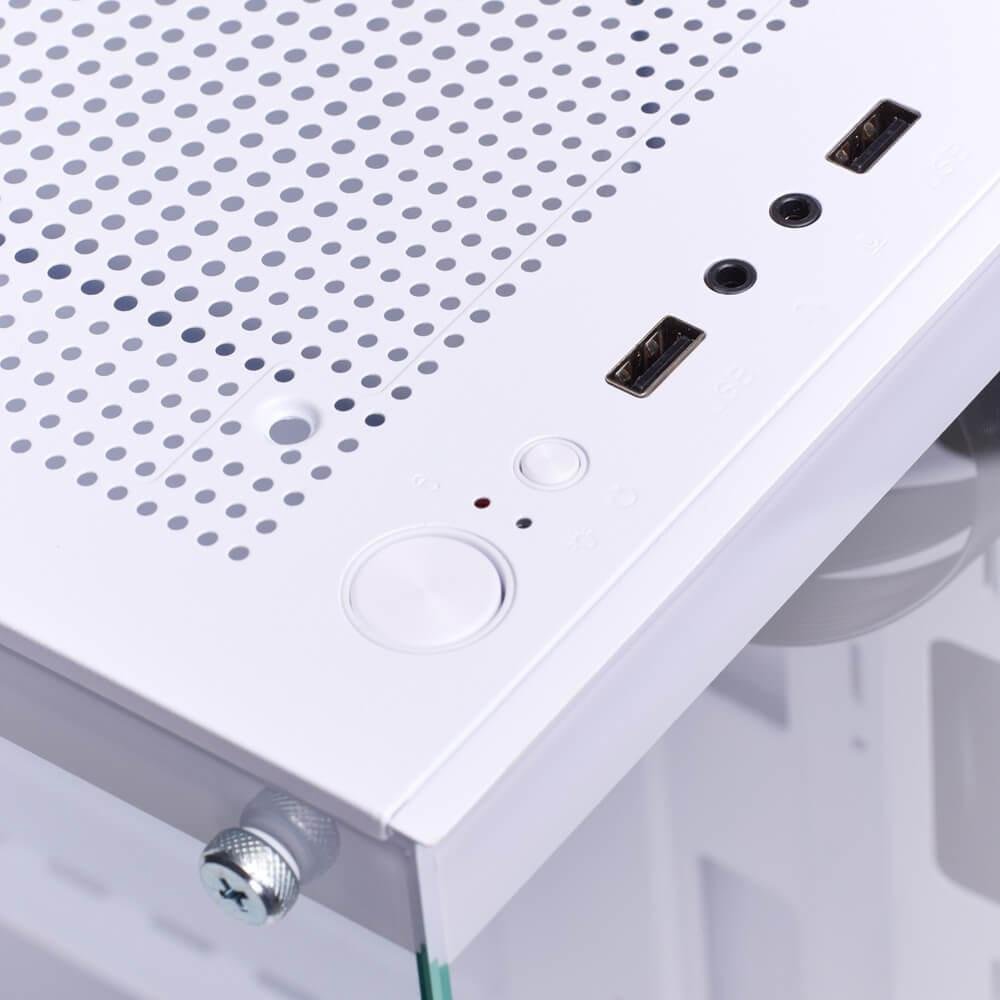 Imagem 5 de 5 do produto Gabinete Gamer Liketec Heydar Snow Mid Tower Panorâmico Vidro Temperado Sem Fan Branco - Lc-cb-heydar-2087