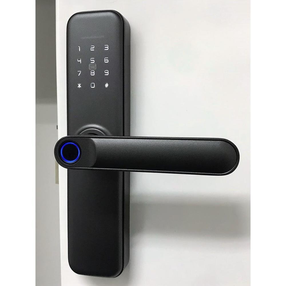 Imagem 2 de 5 do produto Fechadura Eletrônica Digital Biométrica Beluni New Grey Tuya Smart Wifi 423