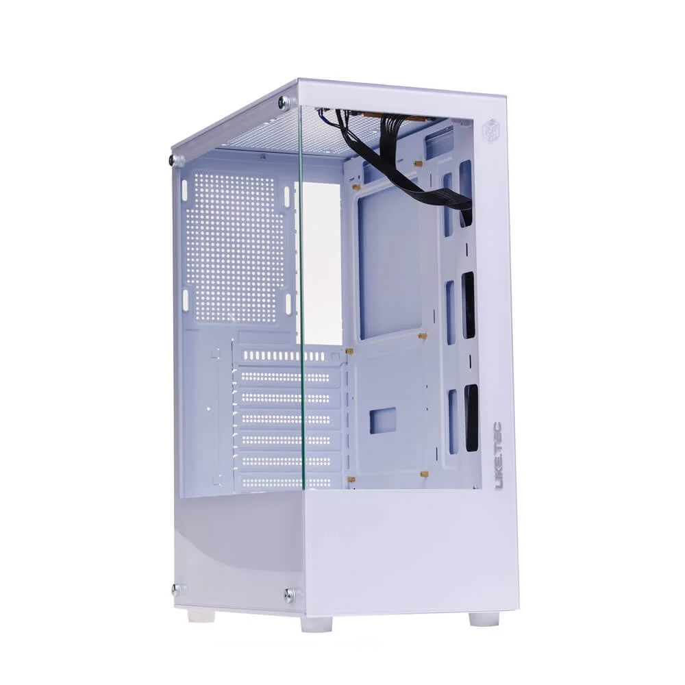 Gabinete Gamer Liketec Opera Snow Mid Tower Matx Vidro Panorâmico Sem Fan - Lc-cb-opera-20856