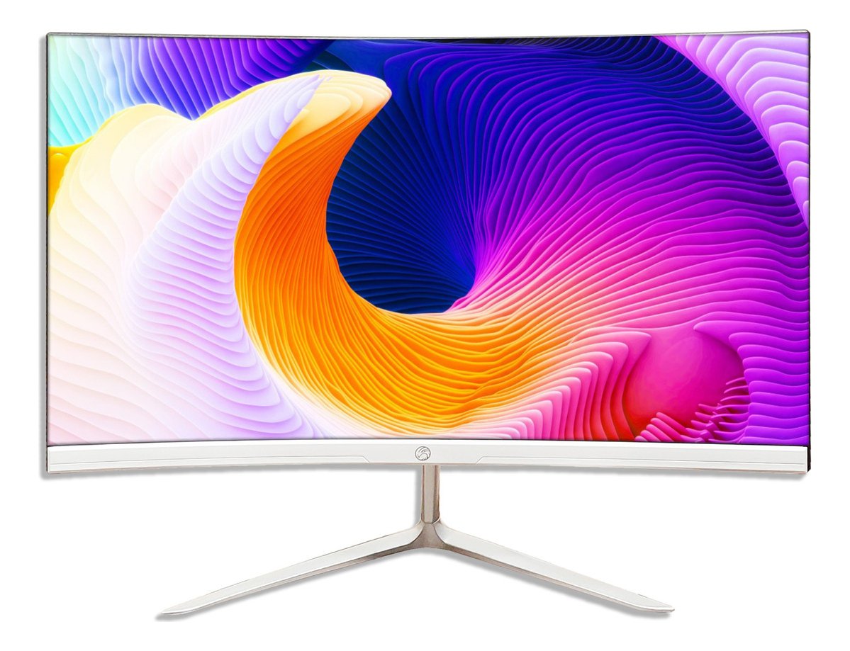 Monitor LED 23 Widescreen Curvo Branco + Kit Teclado E Mouse Sem Fio