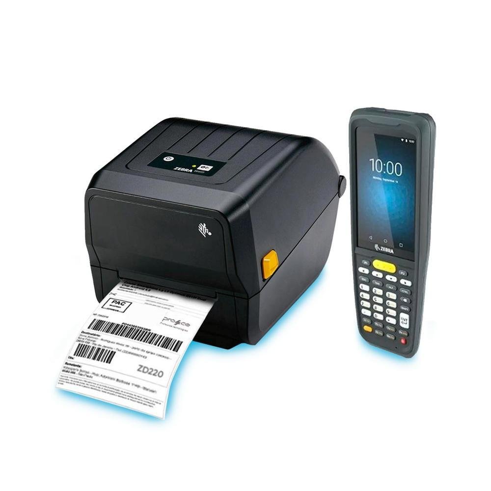 Kit Zebra Coletor De Dados Mc22 2d + Impressora Zd230